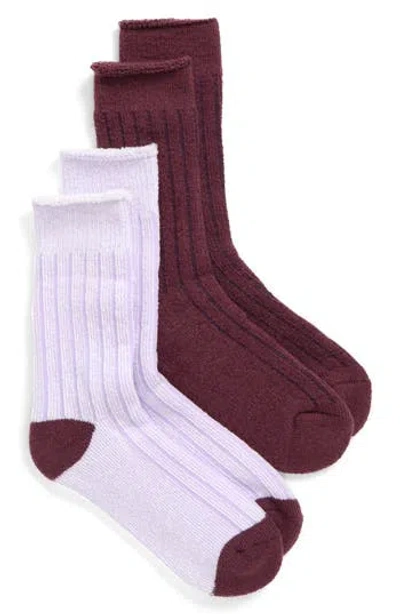 Nordstrom Rack Assorted 2-pack Rib Knit Crew Socks In Multi