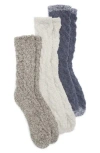 Nordstrom Rack Assorted 3-pack Cable Butter Socks In Grey Folkstone -grey