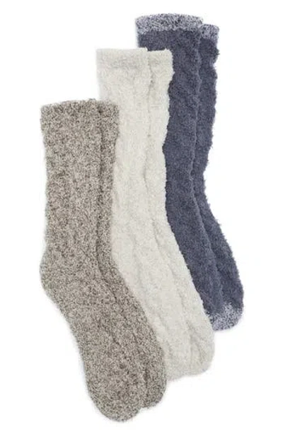 Nordstrom Rack Assorted 3-pack Cable Butter Socks In Grey Folkstone -grey