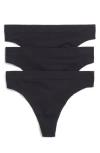 Nordstrom Rack Assorted 3-pack Seamless Thongs In Black