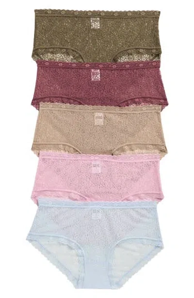 Nordstrom Rack Assorted 5-pack Lace Hipster Briefs In Multi