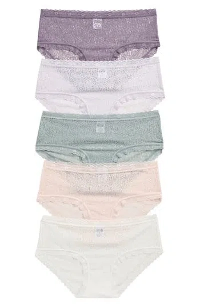 Nordstrom Rack Assorted 5-pack Lace Hipster Briefs In Multi