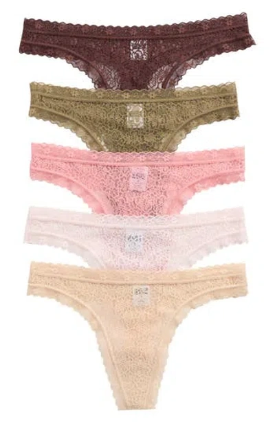 Nordstrom Rack Assorted 5-pack Lace Thongs
