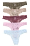 Nordstrom Rack Assorted 5-pack Lace Thongs In Multi