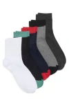 Nordstrom Rack Assorted 5-pack Quarter Crew Socks