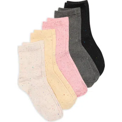 Nordstrom Rack Assorted 5-pack Speckle Demi Crew Socks In Multi