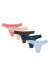 Nordstrom Rack Assorted 5-pack Lace Thongs In Multi