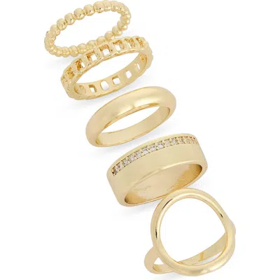 Nordstrom Rack Assorted 5-pack Ring Set In Gold