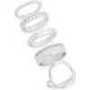Nordstrom Rack Assorted 5-pack Ring Set In Silver