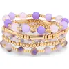 Nordstrom Rack Assorted 5-pack Stretch Bracelets In Gold