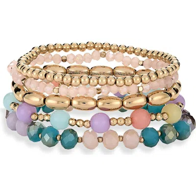 Nordstrom Rack Assorted 5-pack Stretch Bracelets In Multi