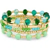 Nordstrom Rack Assorted 5-pack Stretch Bracelets In Green