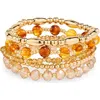 Nordstrom Rack Assorted 5-pack Stretch Bracelets In Gold