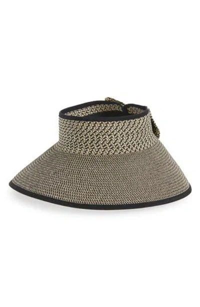 Nordstrom Rack Back Bow Straw Visor In Gray