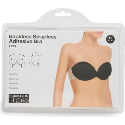 Nordstrom Rack Backless Strapless Adhesive Demi Cup Bra In Black
