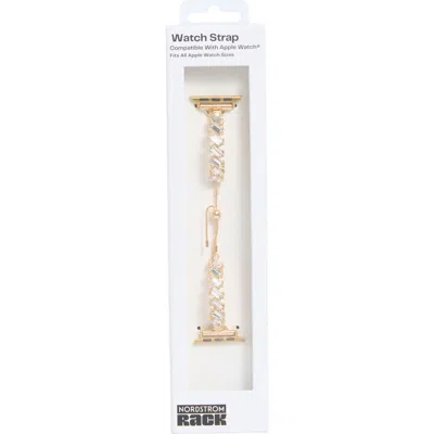 Nordstrom Rack Baguette Crystal Apple Watch® Watchband In Gold