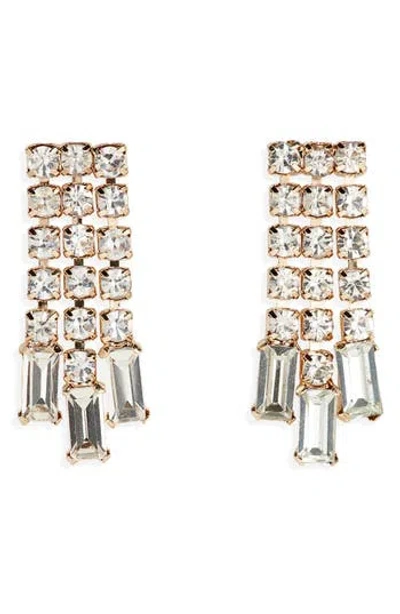 Nordstrom Rack Baguette Crystal Drop Earrings In Gold