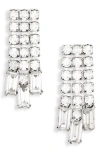 Nordstrom Rack Baguette Crystal Drop Earrings In Metallic