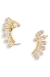 Nordstrom Rack Baguette Cubic Zirconia Arch Stud Earrings In Gold