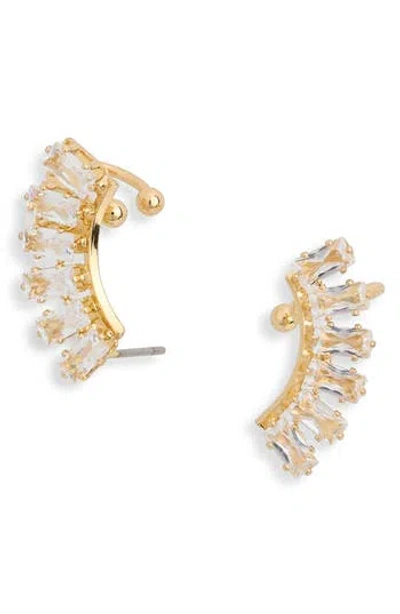 Nordstrom Rack Baguette Cubic Zirconia Arch Stud Earrings In Gold