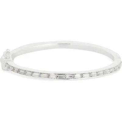 Nordstrom Rack Baguette Cubic Zirconia Bangle Bracelet In Silver
