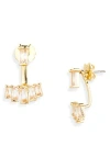 Nordstrom Rack Baguette Cubic Zirconia Front/back Earrings