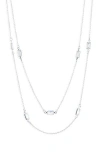 Nordstrom Rack Baguette Cubic Zirconia Station Layered Necklace In Silver