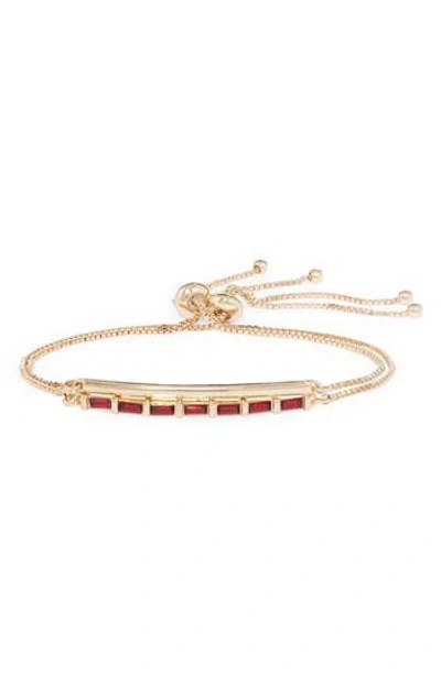 Nordstrom Rack Baguette Cut Bar Slider Bracelet In Gold