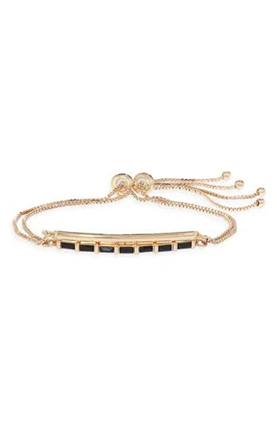 Nordstrom Rack Baguette Cut Bar Slider Bracelet In Gold