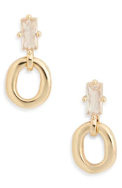 Nordstrom Rack Baguette Cz Ring Drop Earrings In Gold