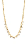 Nordstrom Rack Ball Chain Bezel Drop Necklace In Gold