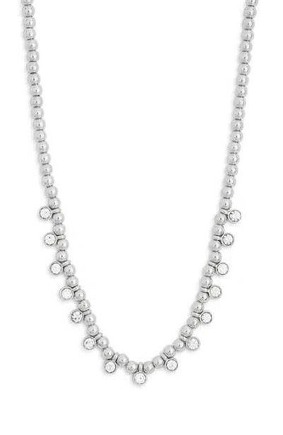 Nordstrom Rack Ball Chain Bezel Drop Necklace In Metallic