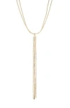 Nordstrom Rack Ball Chain Tassel Lariat Necklace In Gold