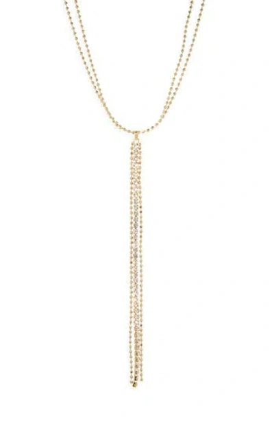 Nordstrom Rack Ball Chain Tassel Lariat Necklace In Gold