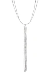 Nordstrom Rack Ball Chain Tassel Lariat Necklace In Silver