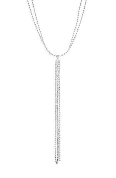 Nordstrom Rack Ball Chain Tassel Lariat Necklace In Metallic