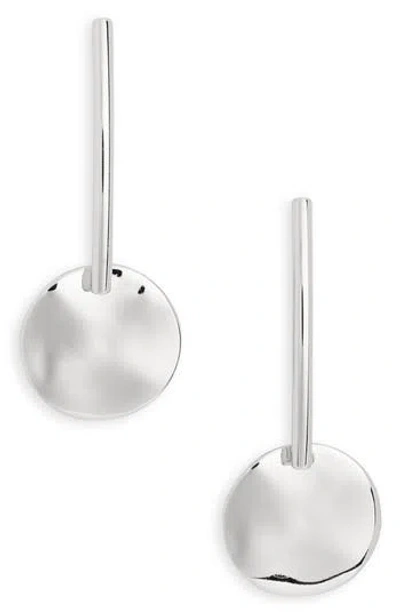 Nordstrom Rack Bar & Disc Drop Earrings In Silver