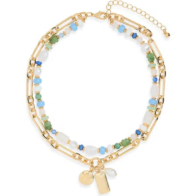 Nordstrom Rack Beaded Charm Necklace In Orange