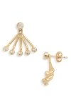 Nordstrom Rack Bezel Cz Jacket Earrings In Clear- Gold