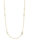 Nordstrom Rack Bezel Cz Station Chain Necklace In Gold