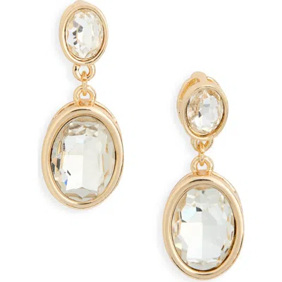Nordstrom Rack Bezel Set Crystal Drop Earrings In Gold
