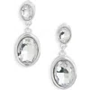 Nordstrom Rack Bezel Set Crystal Drop Earrings In Silver