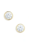 Nordstrom Rack Bezel Set Cz Round Stud Earrings In Gold
