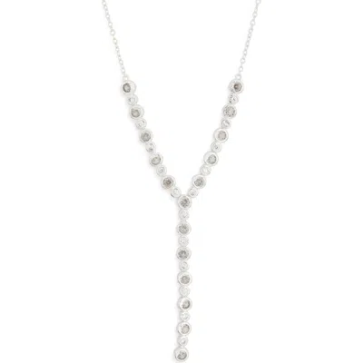 Nordstrom Rack Bezel Set Cz Tennis Y Necklace In Silver