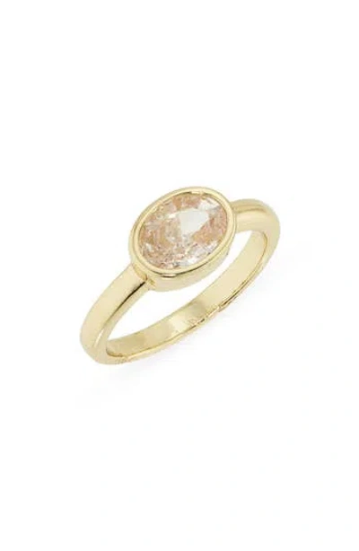 Nordstrom Rack Bezel Set Oval Cubic Zirconia Ring In Gold