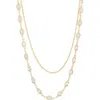 Nordstrom Rack Bezel Stone Layered Necklace In Gold
