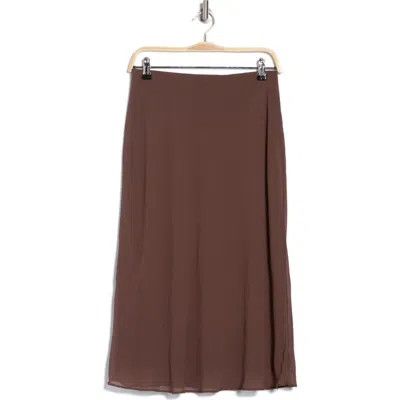 Nordstrom Rack Bias Cut Chiffon Midi Skirt In Brown Roast