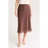 Nordstrom Rack Bias Cut Chiffon Midi Skirt In Brown Roast