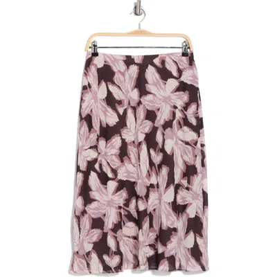 Nordstrom Rack Bias Cut Chiffon Midi Skirt In Purple Morn Soly Blooms