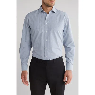 Nordstrom Rack Blue Check Traditional Fit Dress Shirt In White- Blue Bruce Check